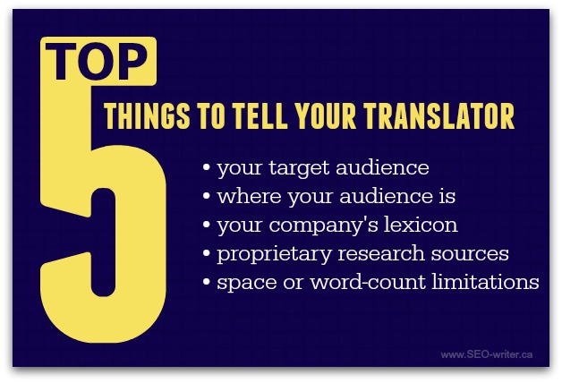 What to tell your translator